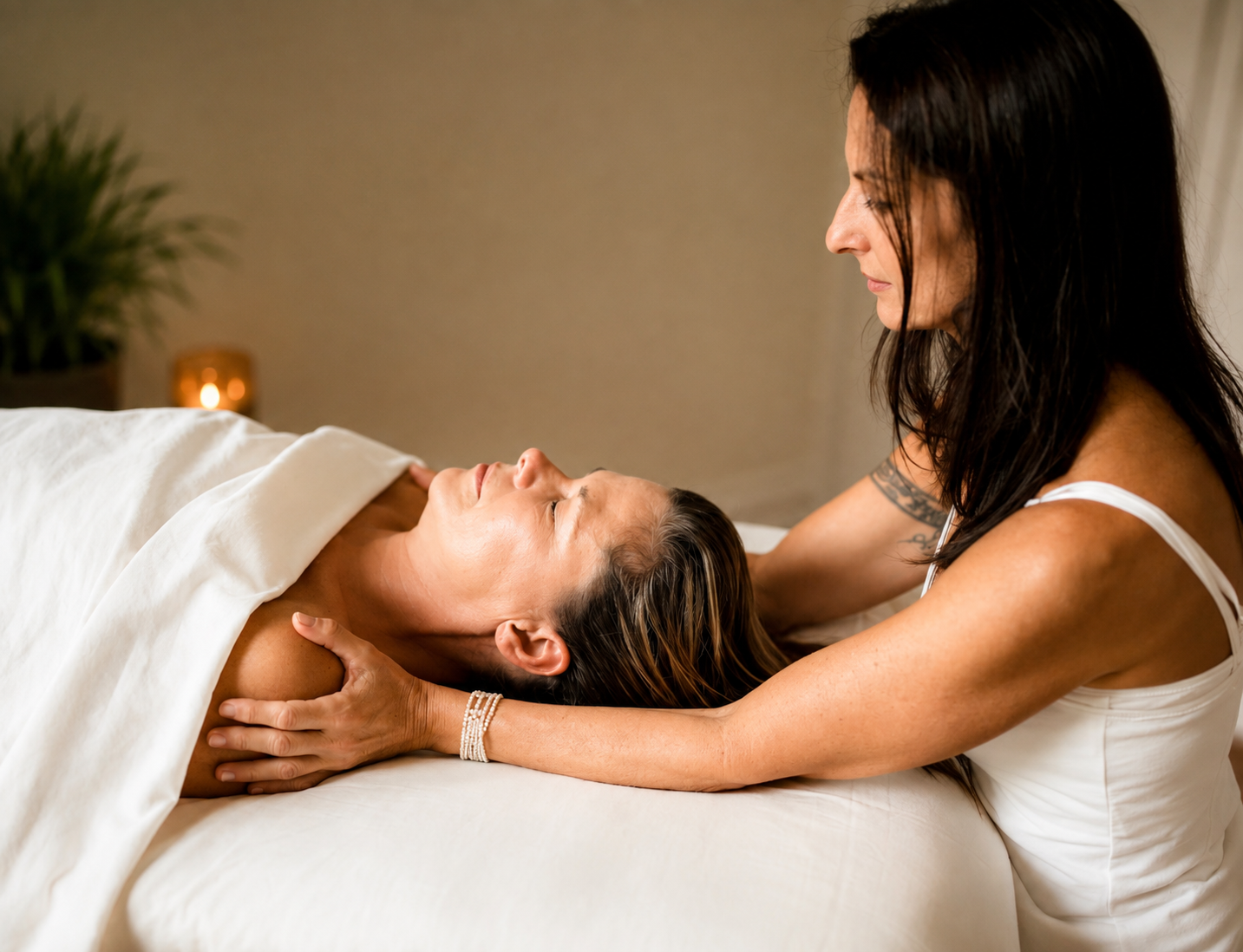 A gentle craniosacral therapy session